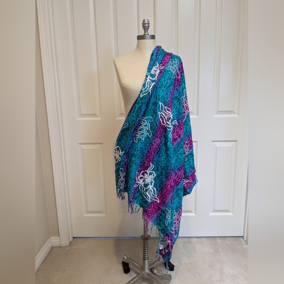Hawaii Women's Swim Summer Beach Shawl Sarong Coverup Sea Turtle One Size - Picture 2 of 5